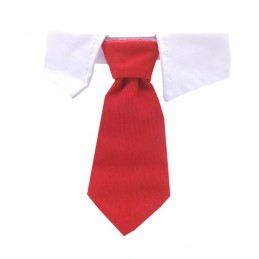 4x Red tie with collar - Size S