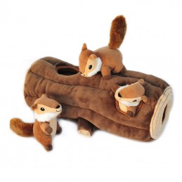 Zippy Burrow - Log with Chipmunks | ZippyPaws Wholesale | Dog Toys