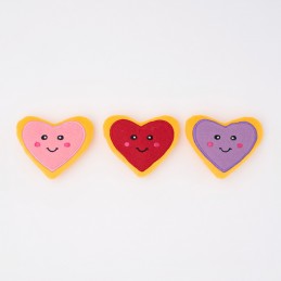 Valentine's Miniz 3-Pack - Heart Cookies | ZippyPaws Dog Toys Wholesale