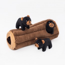 Zippy Burrow - Black Bear Log | ZippyPaws hondenspeelgoed groothandel