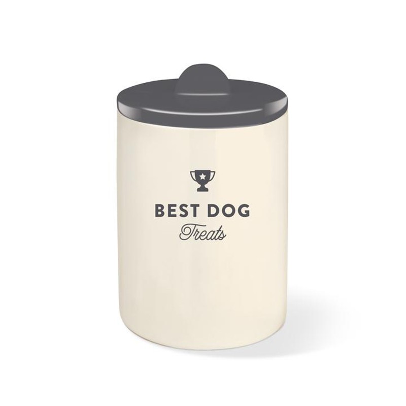 PetShop by Fringe Studio - Best Dog Gray Ceramic Treat Jar | Groothandel hondenvoerbakken & hondenartikelen